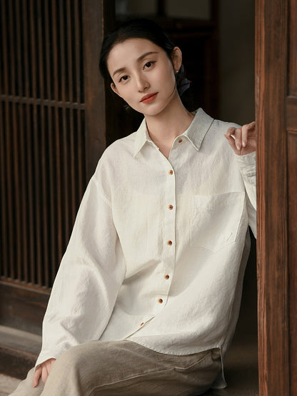 Womens Loose Fit Long Sleeve Shirt
