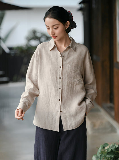 Womens Loose Fit Long Sleeve Shirt