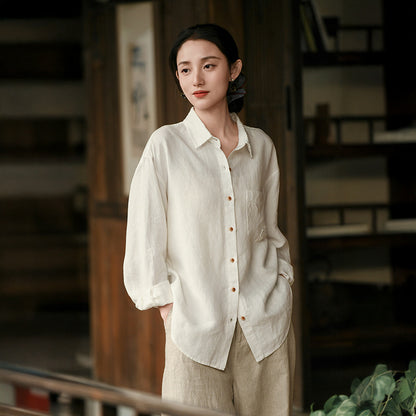 Womens Loose Fit Long Sleeve Shirt