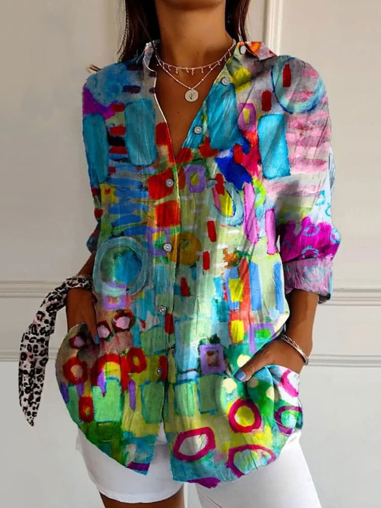 Womens Loose Fit Satin Shirt
