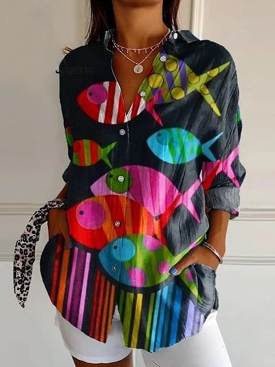 Womens Loose Fit Satin Shirt