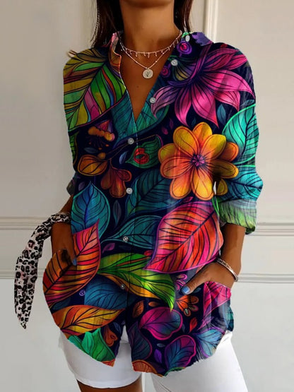 Womens Loose Fit Satin Shirt