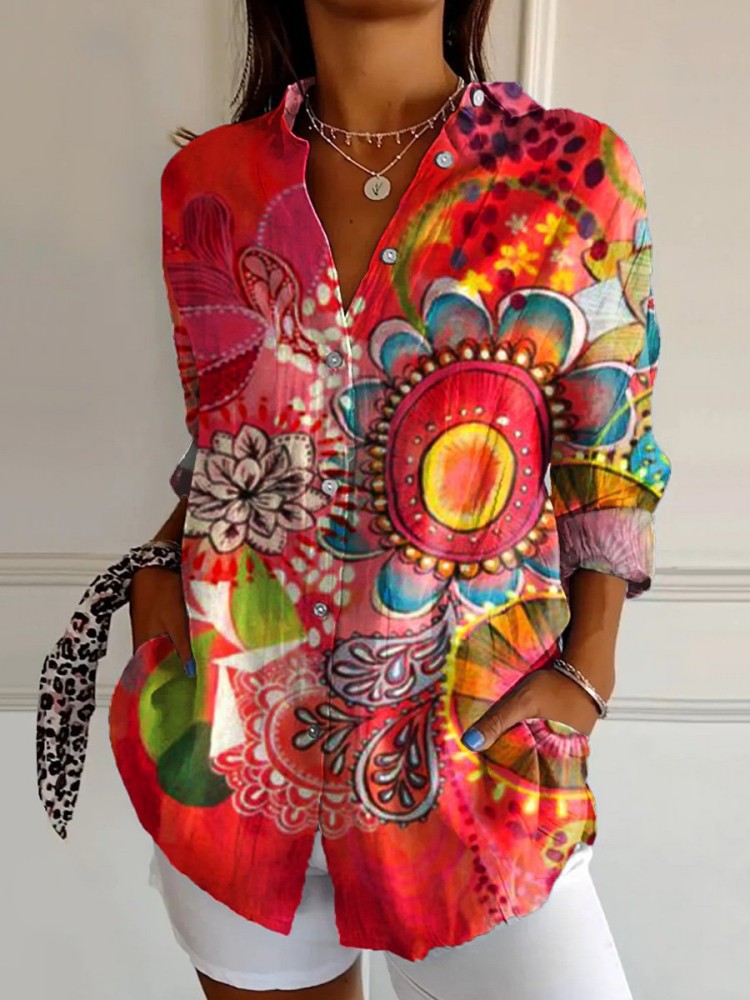 Womens Loose Fit Satin Shirt