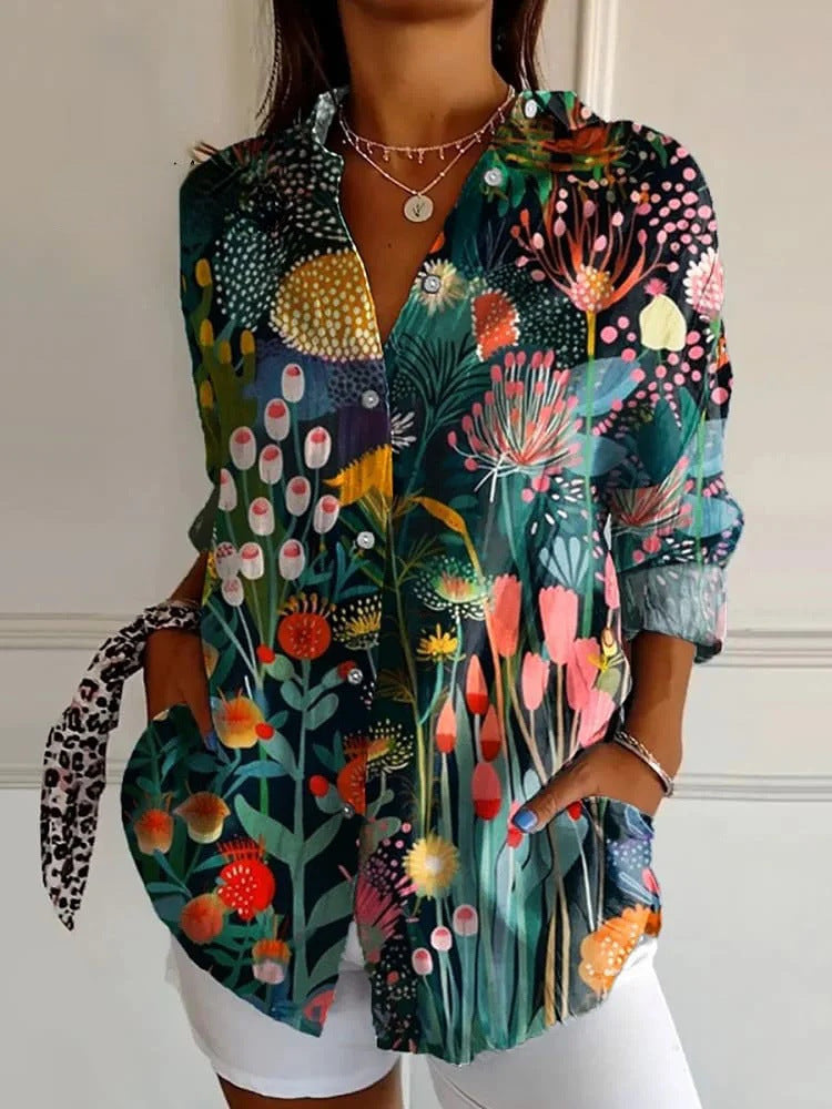 Womens Loose Fit Satin Shirt