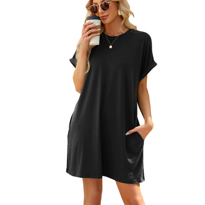 Womens Loose Fit Short Sleeve Dress