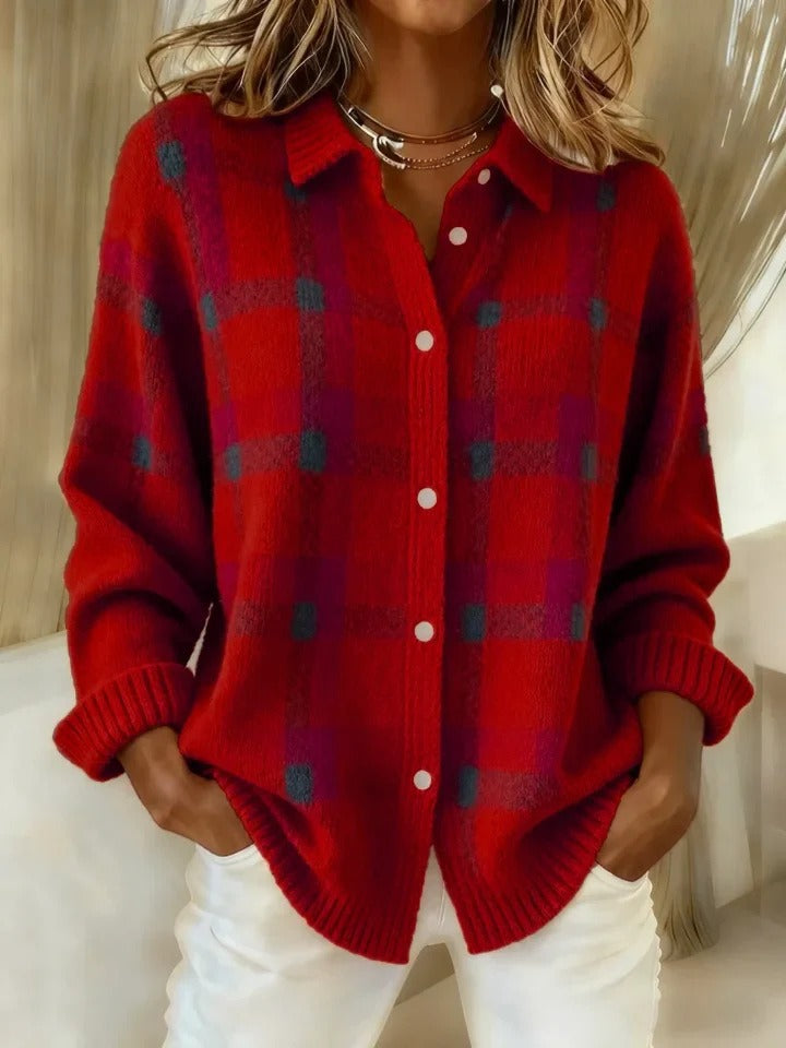 Womens Loose Fit Sweatshirt Cardigan