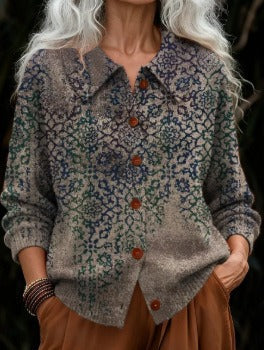 Womens Loose Fit Sweatshirt Cardigan