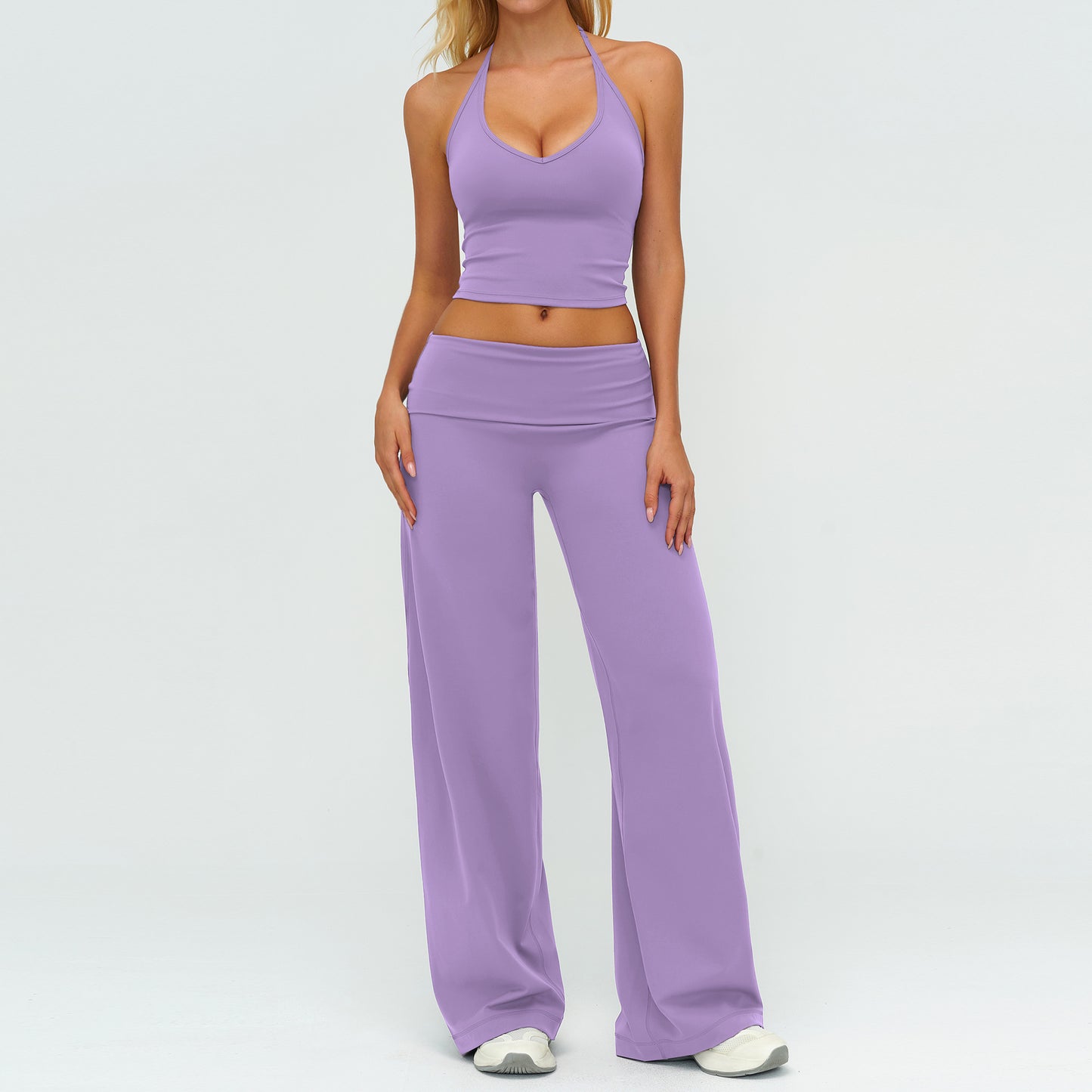 Womens Loose Fit Yoga Set Long Sleeve Outfit