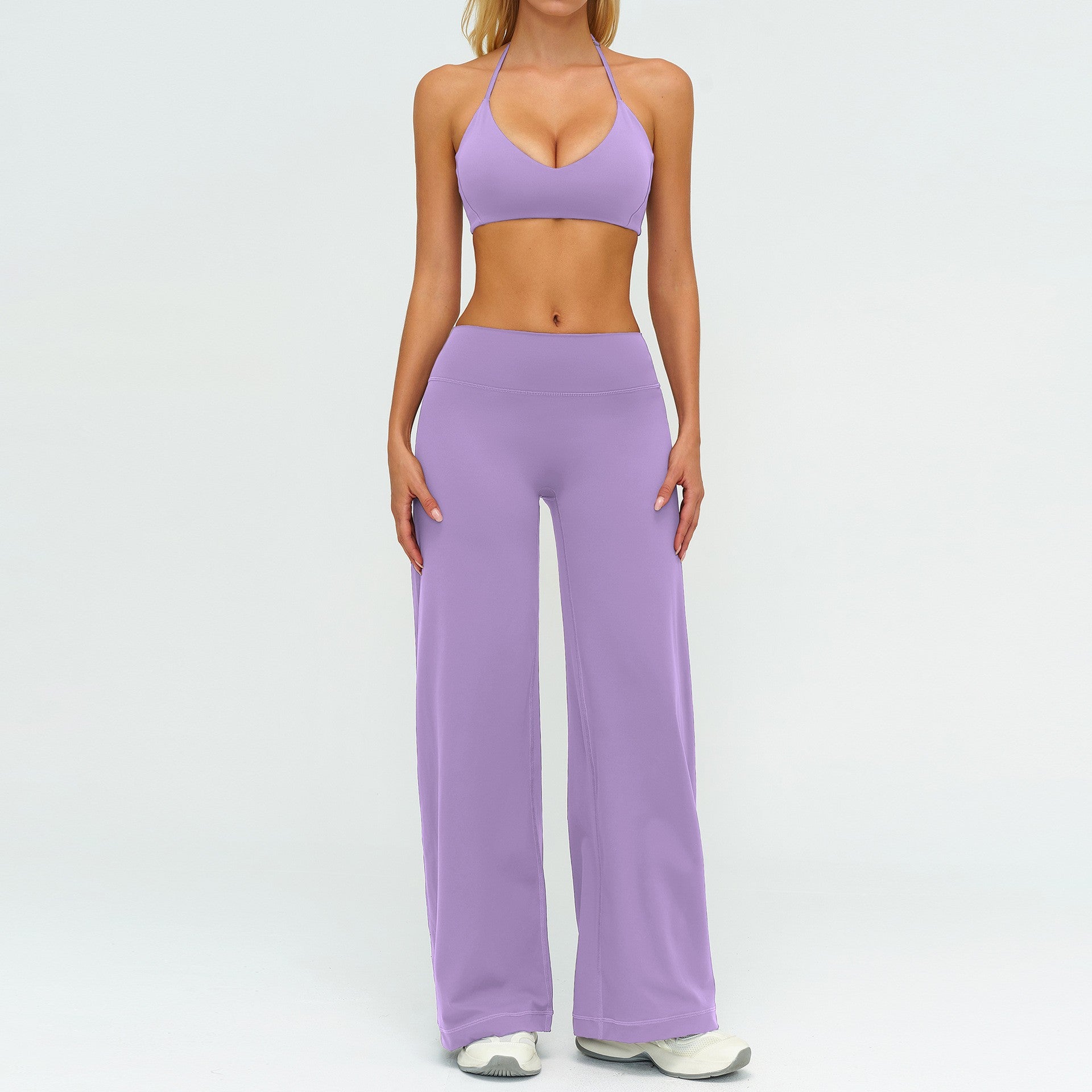 Womens Loose Fit Yoga Set Long Sleeve Outfit