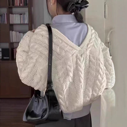 Womens Loose Knitted Cardigan