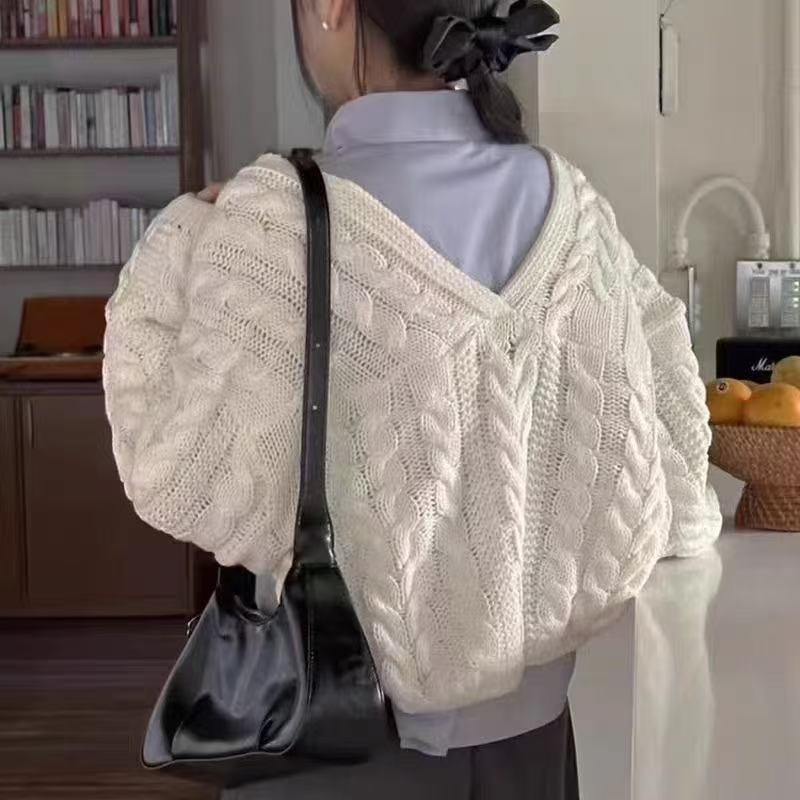 Womens Loose Knitted Cardigan