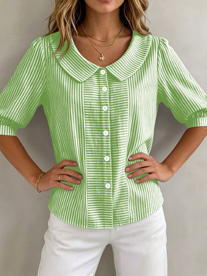 Womens Loose V-Neck Short Sleeve Shirt