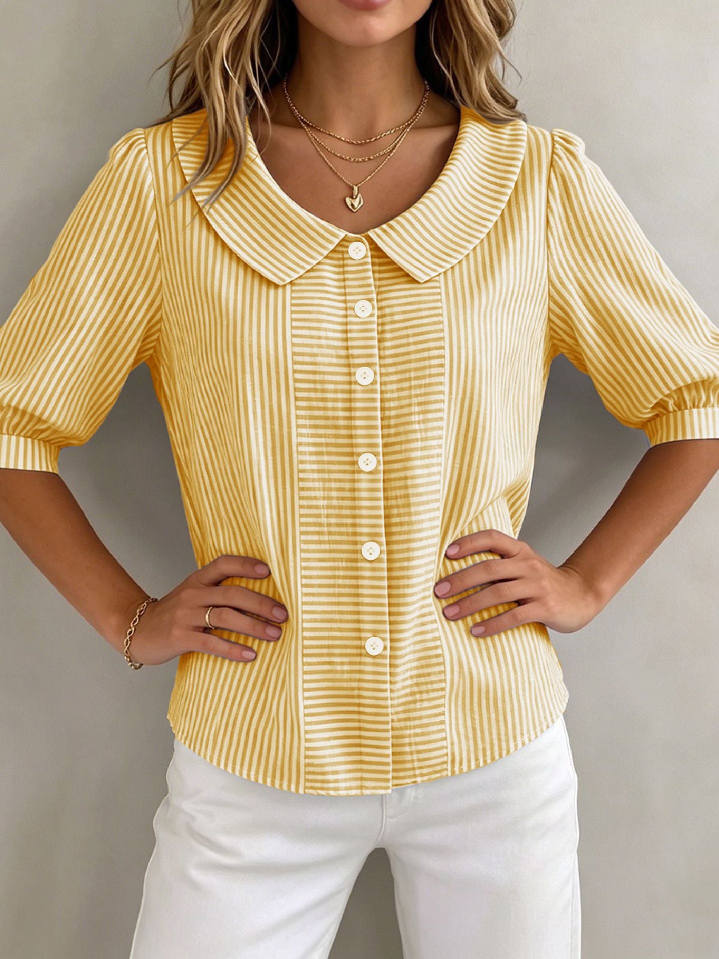 Womens Loose V-Neck Short Sleeve Shirt