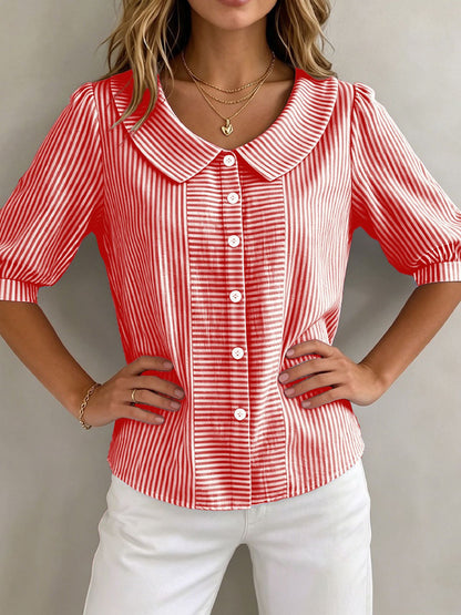 Womens Loose V-Neck Short Sleeve Shirt