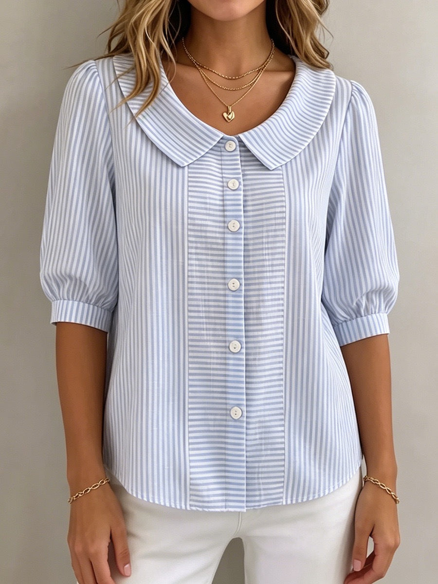 Womens Loose V-Neck Short Sleeve Shirt