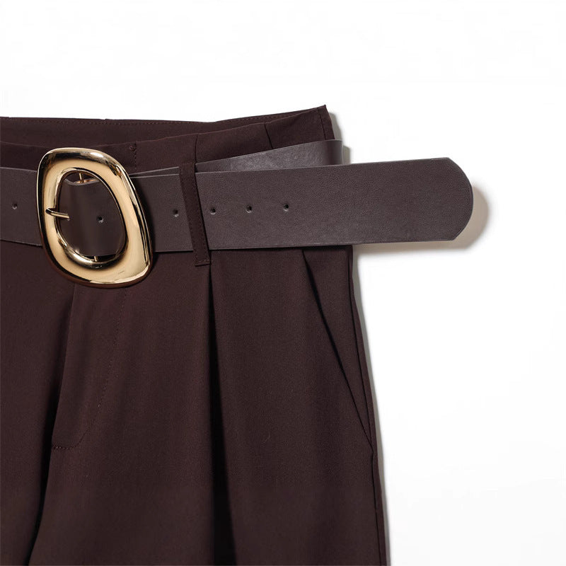Womens Loose Wide-Leg Trousers