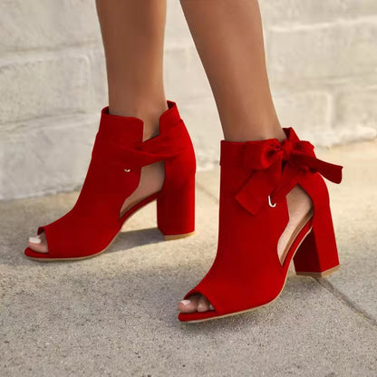 Womens Mesh Block Heel Shoes with Rear Strap
