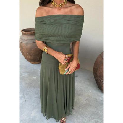 Womens Mesh Patchwork Slim Fit Dress