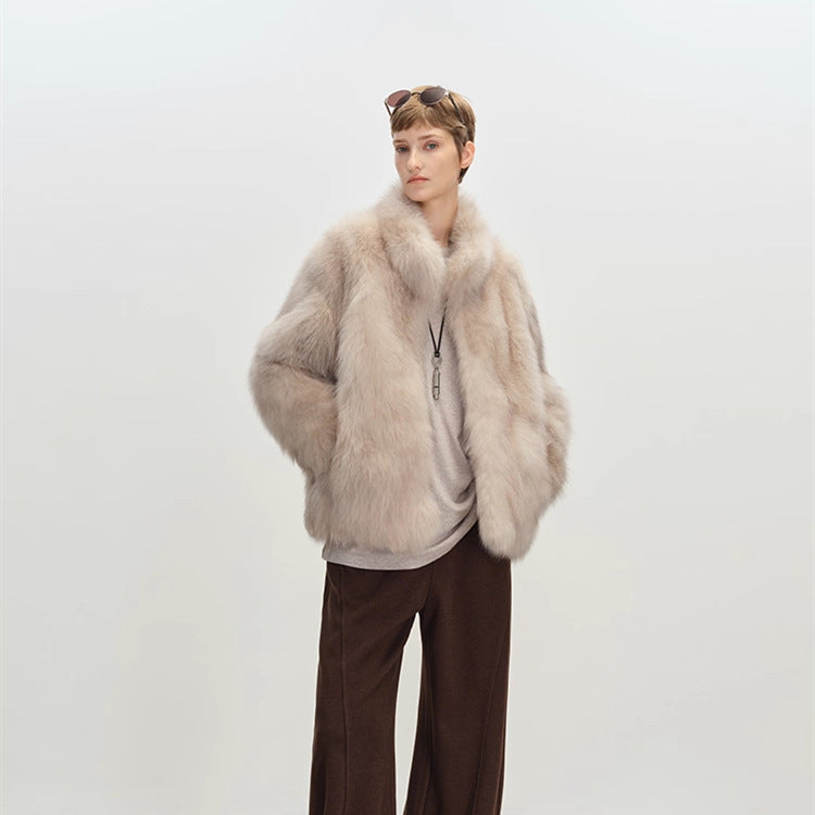Womens Mid-Length Imitation Fur Coat