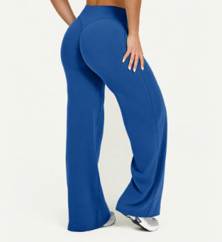 Womens Mid Waist Straight Leg Pants