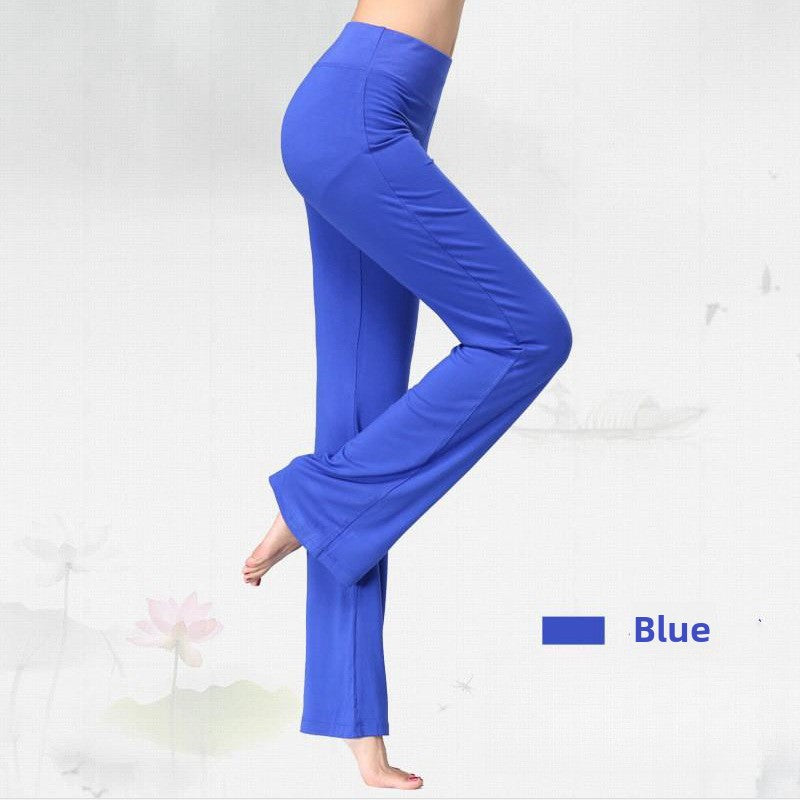Womens Modal Loose Straight Leg High Waist Yoga Pants