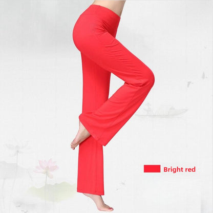 Womens Modal Loose Straight Leg High Waist Yoga Pants