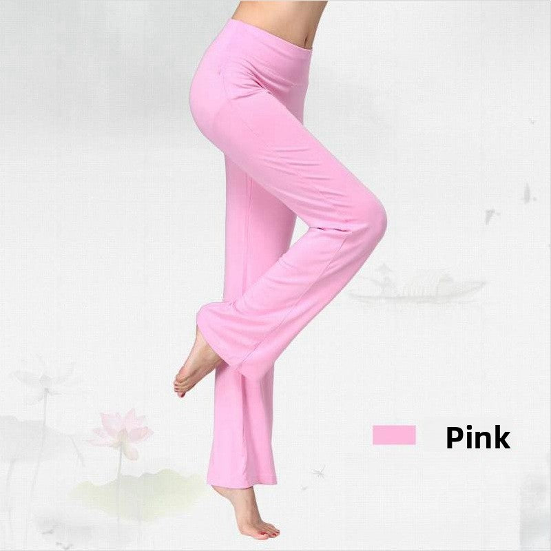 Womens Modal Loose Straight Leg High Waist Yoga Pants
