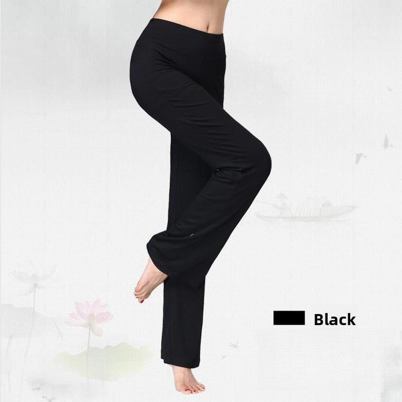 Womens Modal Loose Straight Leg High Waist Yoga Pants
