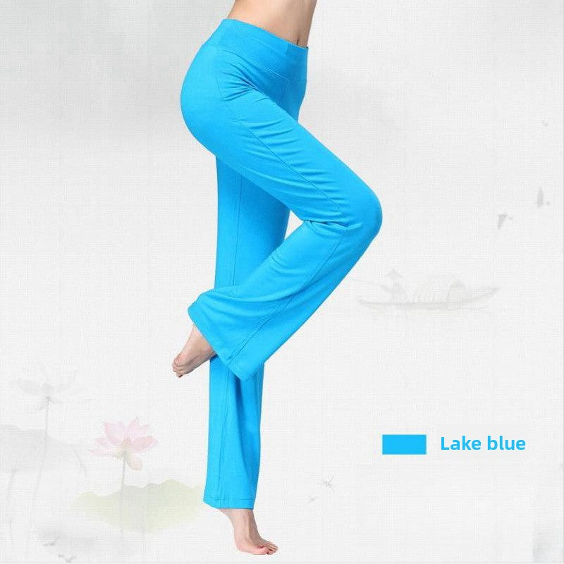 Womens Modal Loose Straight Leg High Waist Yoga Pants