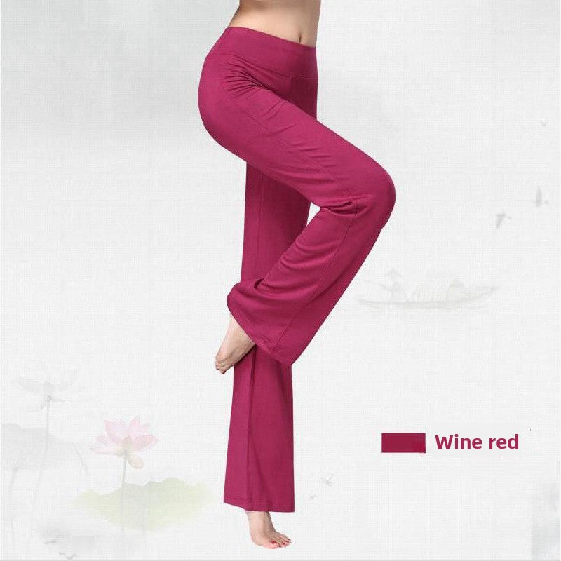Womens Modal Loose Straight Leg High Waist Yoga Pants