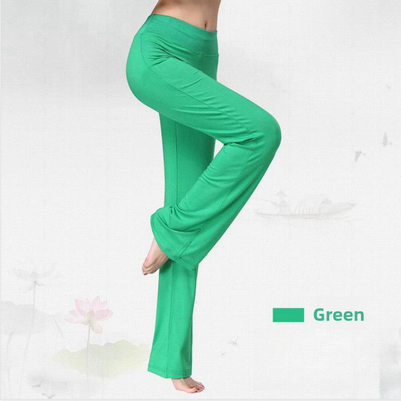 Womens Modal Loose Straight Leg High Waist Yoga Pants