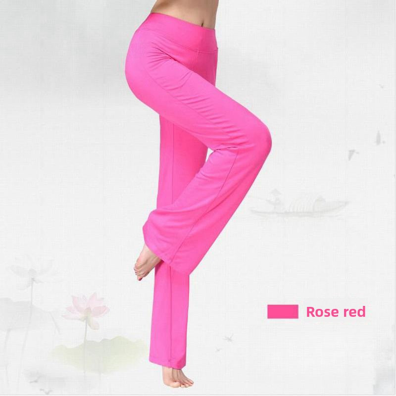 Womens Modal Loose Straight Leg High Waist Yoga Pants