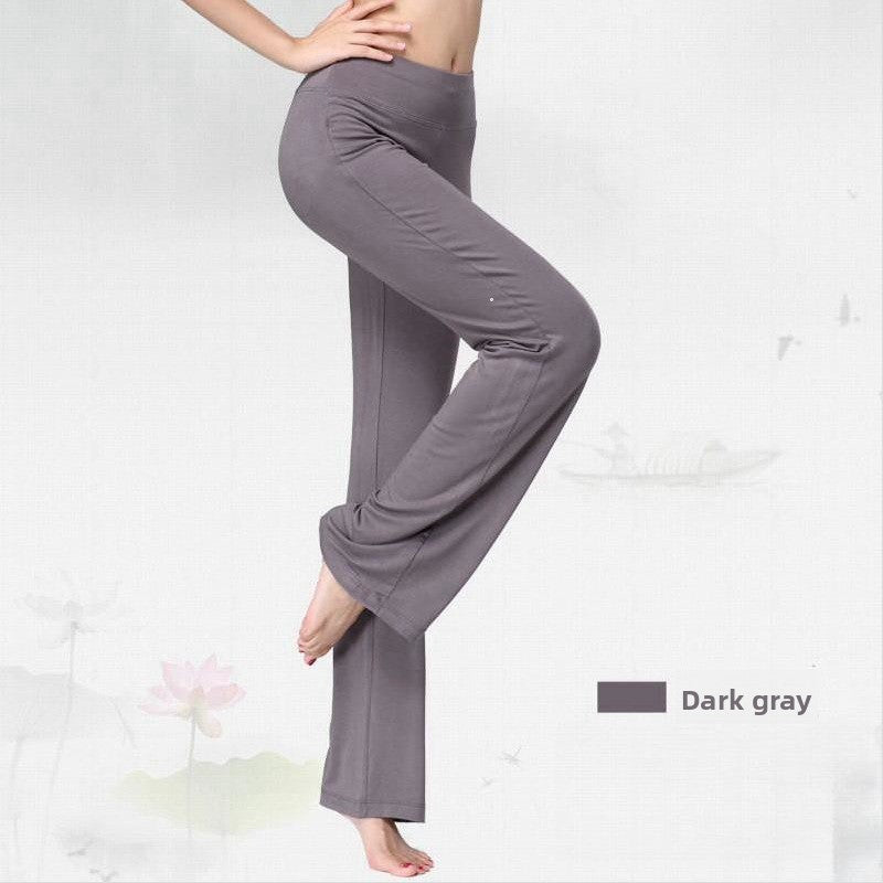 Womens Modal Loose Straight Leg High Waist Yoga Pants