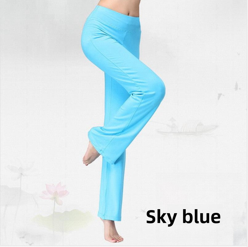 Womens Modal Loose Straight Leg High Waist Yoga Pants