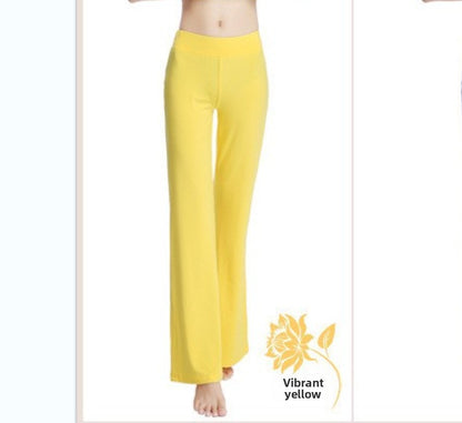 Womens Modal Loose Straight Leg High Waist Yoga Pants