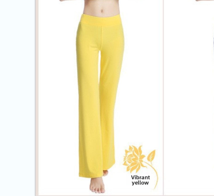 Womens Modal Loose Straight Leg High Waist Yoga Pants