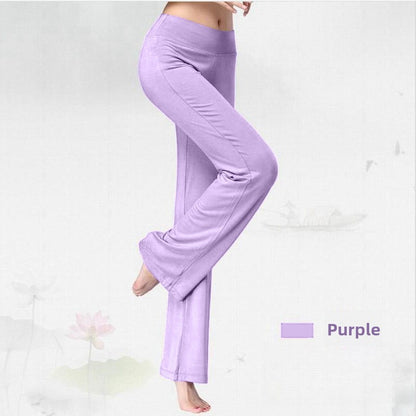 Womens Modal Loose Straight Leg High Waist Yoga Pants