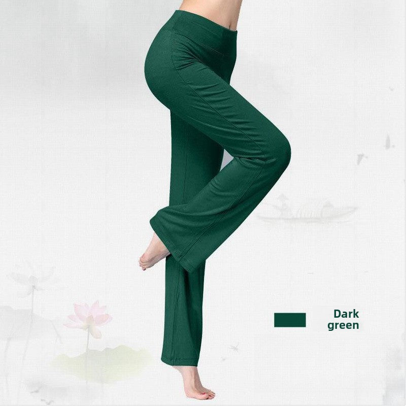 Womens Modal Loose Straight Leg High Waist Yoga Pants