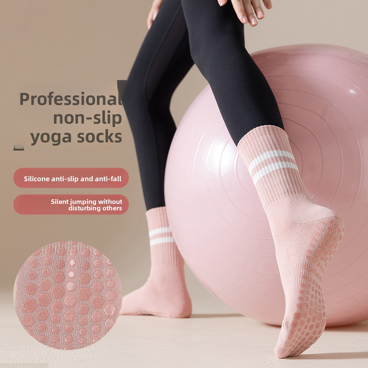 Womens Non-Slip Yoga Socks with Silicone Grip