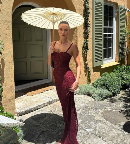 Womens Off-Shoulder Lace Slim Dress
