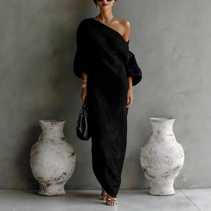Womens Off-Shoulder Long Sleeve Dress