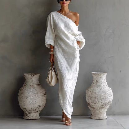 Womens Off-Shoulder Long Sleeve Dress