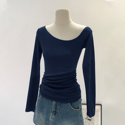 Womens Off-shoulder Long Sleeve T-shirt