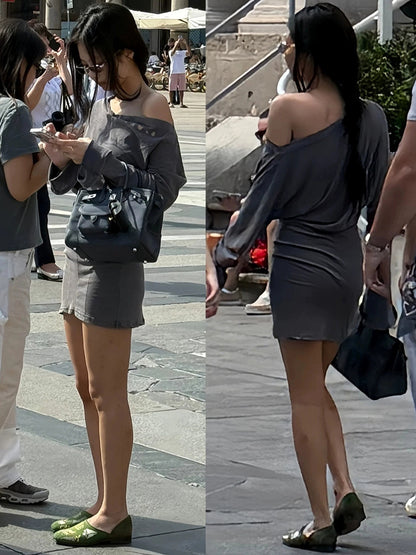 Womens Off-Shoulder Slim Fit Dress