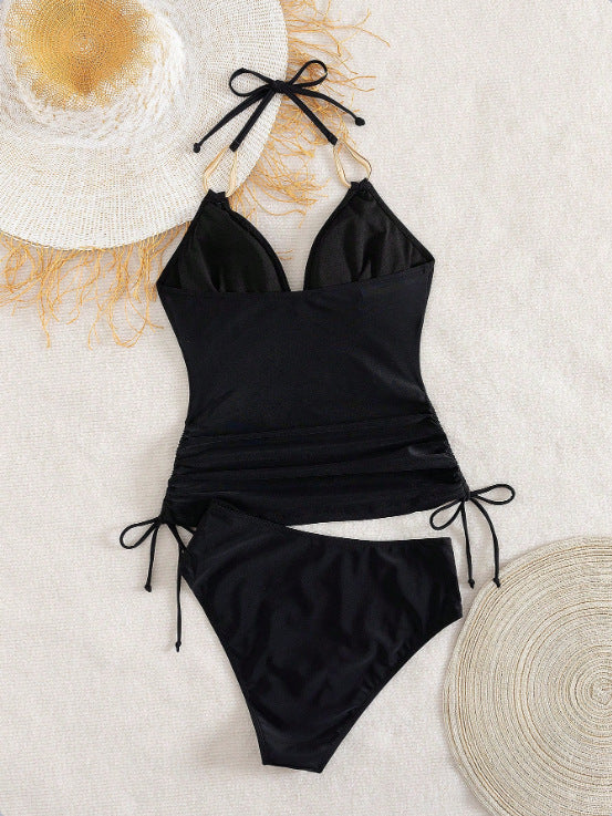 Womens One-Piece Halterneck Swimsuit