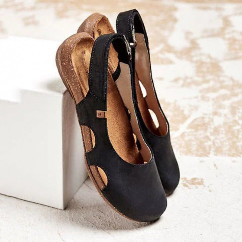 Womens Open-Back Flat Sandals