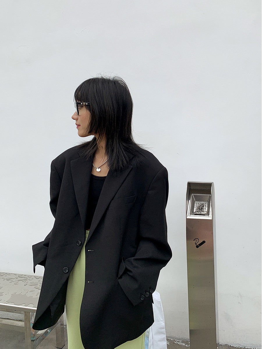Womens Oversized Black Blazer