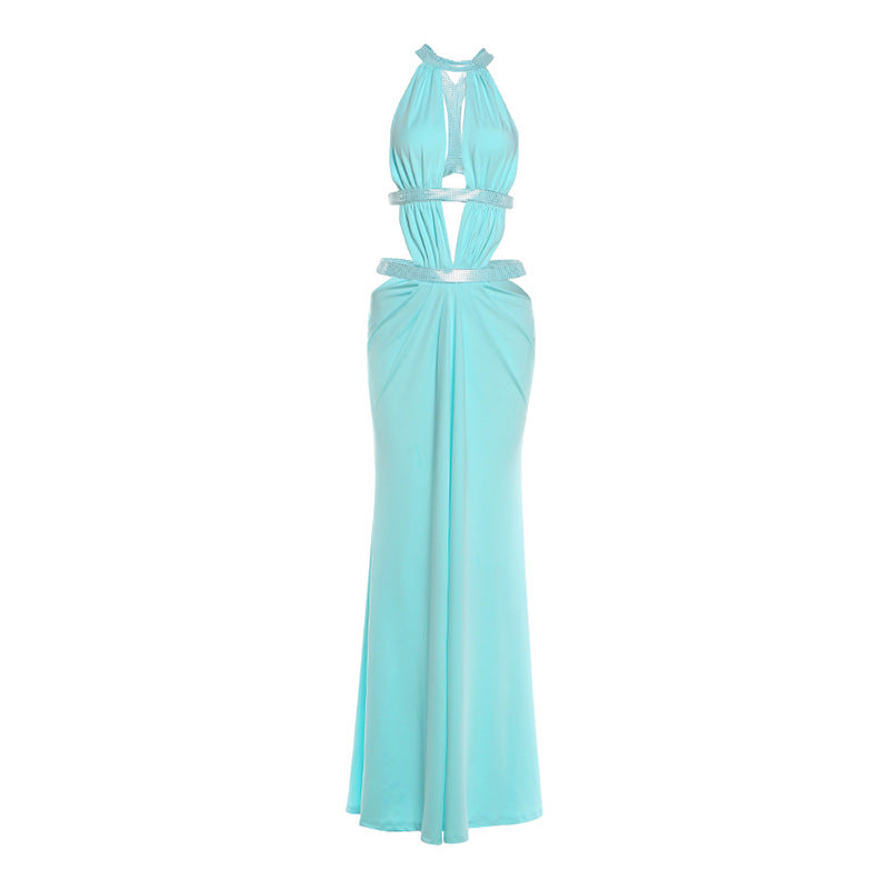 Womens Patchwork Chiffon Dress
