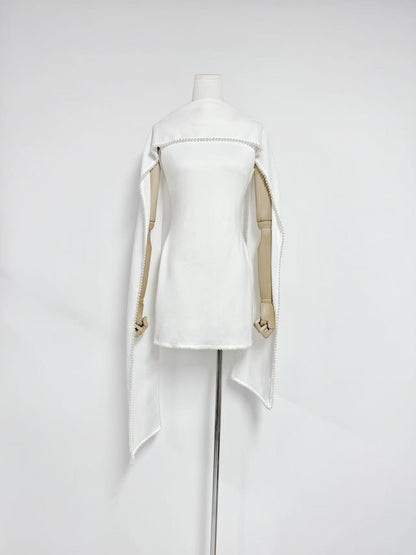 Womens Pearl Embellished Bodycon Dress