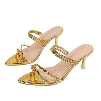 Womens Pointed Toe High Heel Sandals